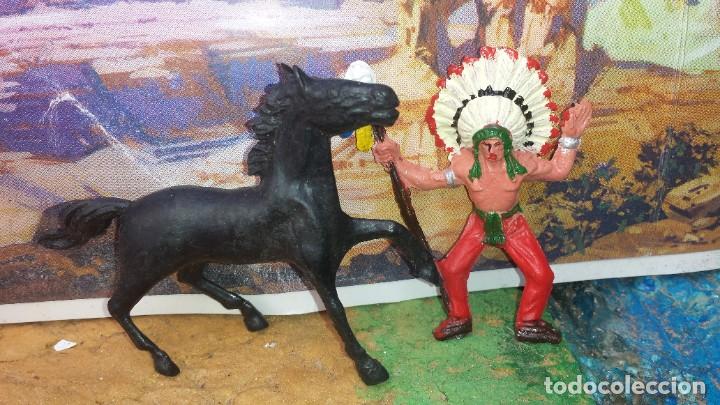 Figuras de goma y PVC: Indio y caballo de comansi - Foto 2