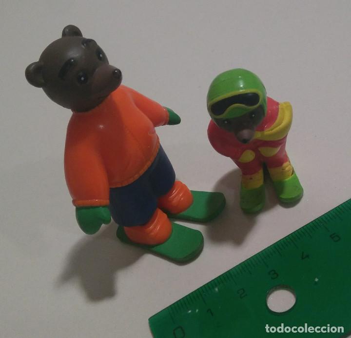 Figuras de Goma y PVC: osito oso bear pvc goma esqui esquiadores mu&ntilde;equitos papa hijo esquis