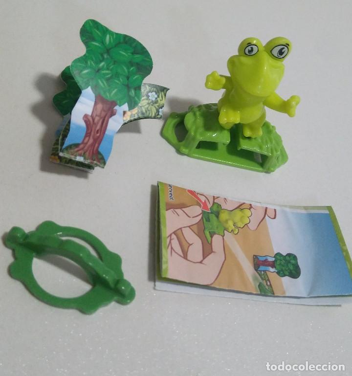Figuras de Borracha e PVC: kinder pascua 2021 mu&ntilde;eco animal bosque completo bpz papel figurita vv animalito rana sapo frog 392
