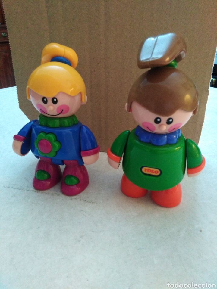 Figuras de Goma y PVC: Lote de 2 mu&ntilde;ecos marca tolo articulados ( 13 cm cada uno )