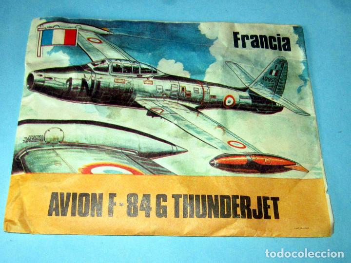 AVION F-84 G THUNDERJET- FRANCIA MAPRA-SOBRE TIPO MONTAPLES SIN ABRIR (Juguetes - Figuras de Goma y Pvc - Montaplex)