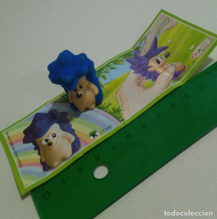 Kinder Figures: erizo terciopelo kinder azul bpz papel pascua animal mu&ntilde;eco