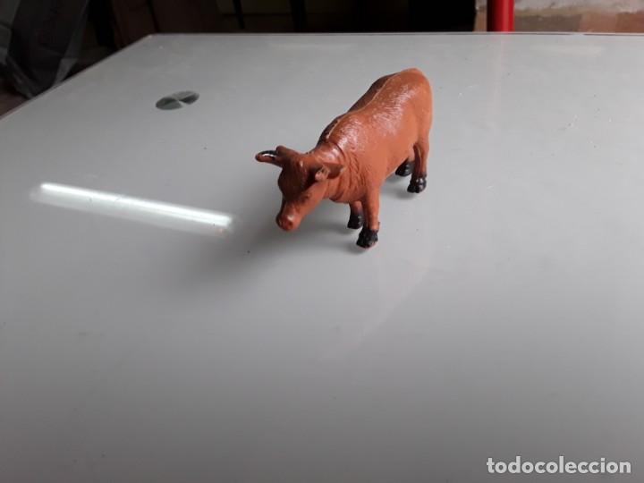 Figurines en Caoutchouc et PVC: Figura miniatura vaca marr&oacute;n pvc goma Bel&eacute;n animal granja 5cm