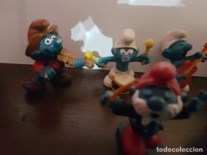 Figuras de goma y PVC: Orquesta de 7 m&uacute;sicos Pitufos - Foto 2
