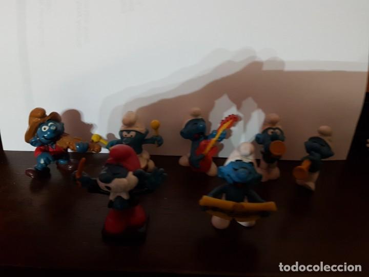 Figuras de goma y PVC: Orquesta de 7 m&uacute;sicos Pitufos - Foto 4