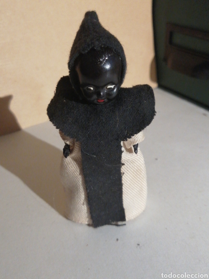 Figuras de Borracha e PVC: Raro y antigua figura mu&ntilde;eco Monje Negro