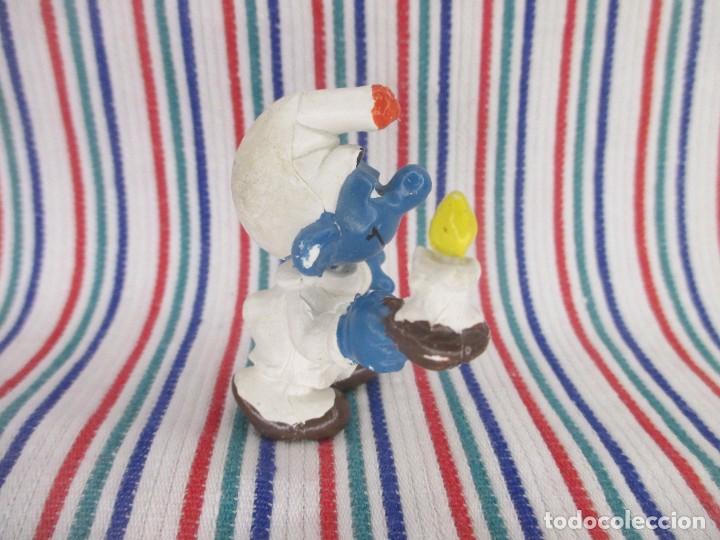 Figuras de goma y PVC: PITUFO DORMILON CON VELA, GERMANY - Foto 3