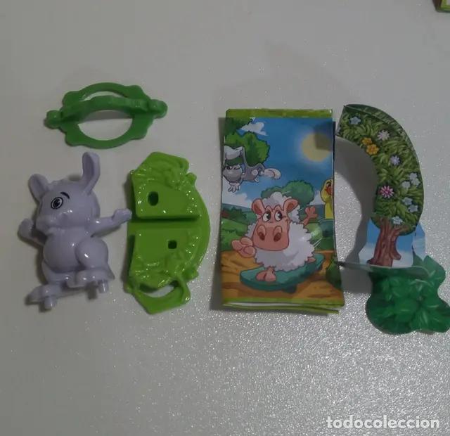 Kinder Figures: kinder pascua 2021 mu&ntilde;eco animal bosque completo bpz papel figurita vv animalito conejo liebre 393