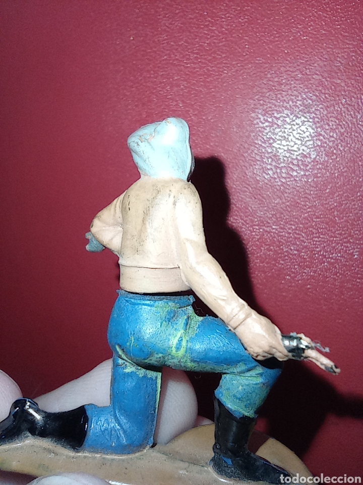 Figuras de Goma y PVC: Antiguo Vaquero Cow Boy Articulado en Goma y Pintado a Mano de GAMA - Año 1950s - herido flecha - Foto 3 - 282565068