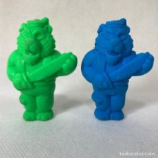 Figuras de Goma y PVC: LOTE 2 FIGURAS DE GOMA BRB - DUNKIN - AZUL Y VERDE - 6.5 CM - AÑO 1990