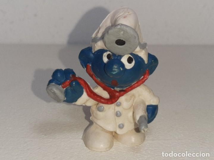 Figuras de Goma y PVC: ANTIGUA FIGURA DE GOMA DE LOS PITUFOS - SMURFS - PITUFO MEDICO - A&Ntilde;OS 80 SIN MARCAR