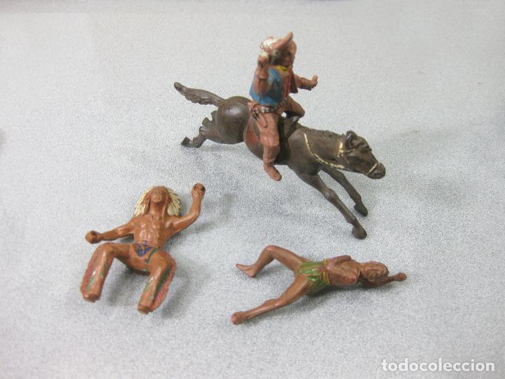 Figuras de goma y PVC: LOTE DE INSIOS Y VAQUEROS REAMSA DE GOMA - Foto 1