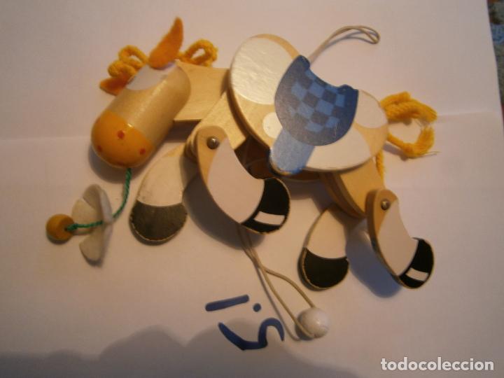 Rubber and PVC Figures: FIGURA CABALLITO ARTICULADO COLGANTE DE MADERA