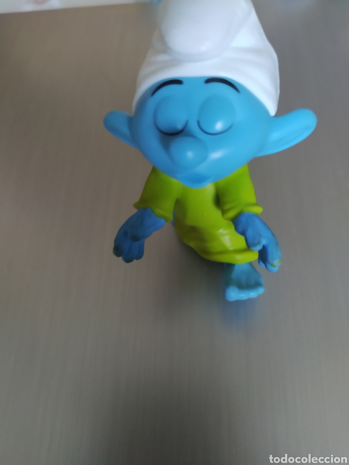 Figuras de goma y PVC: Pitufo dormil&oacute;n y pitufina - Foto 3