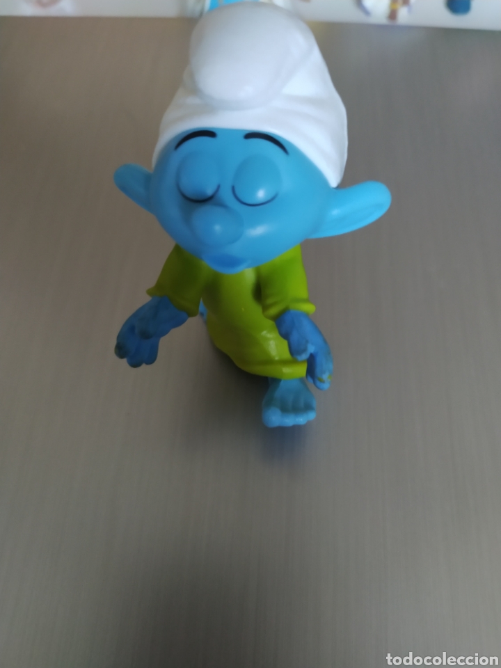 Figuras de goma y PVC: Pitufo dormil&oacute;n y pitufina - Foto 4
