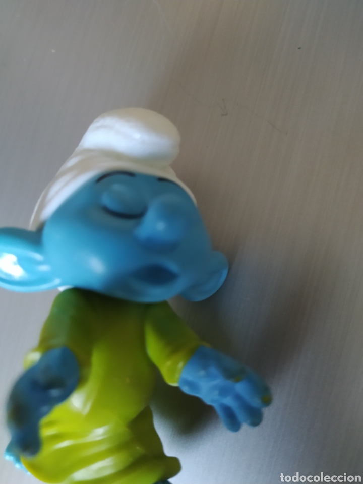 Figuras de goma y PVC: Pitufo dormil&oacute;n y pitufina - Foto 1