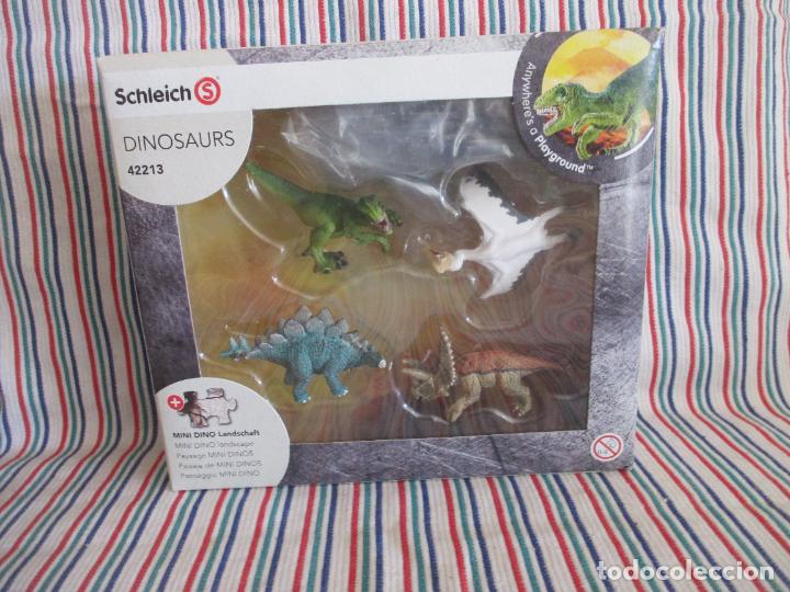 Figuras de goma y PVC: SCHLEICH MINI DINOS CON PUZZLE - Foto 1