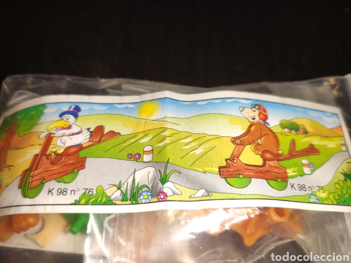 Figurines en Caoutchouc et PVC: Kinder Ferrero 169 serie k98 animales terrestres sobre ruedas EU 1997 completo 2 fig + 2 bpz