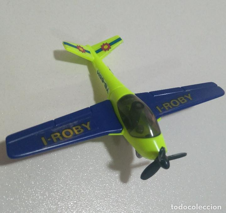 Figuras de Borracha e PVC: antiguo avion montable avioneta kinder a&ntilde;os 90 plane verde azul