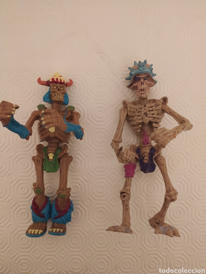 Figurines en Caoutchouc et PVC: Lote 2 figuras esqueletos vikingos PVC