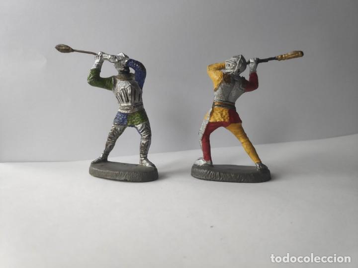 Figuras de goma y PVC: GUERREROS MEDIEVALES ELASTOLIN 1950 - Foto 3