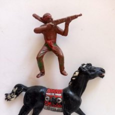 Figuras de Goma y PVC: FIGURAS INDIO Y CABALLO COMANSI SERIE GRANDE. Lote 313844403