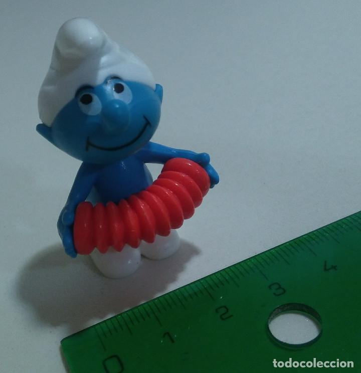 Figuras de Borracha e PVC: pitufo acordeon mu&ntilde;eco musico acordeionista smurf montable figurita a&ntilde;os 90 pitufito musica