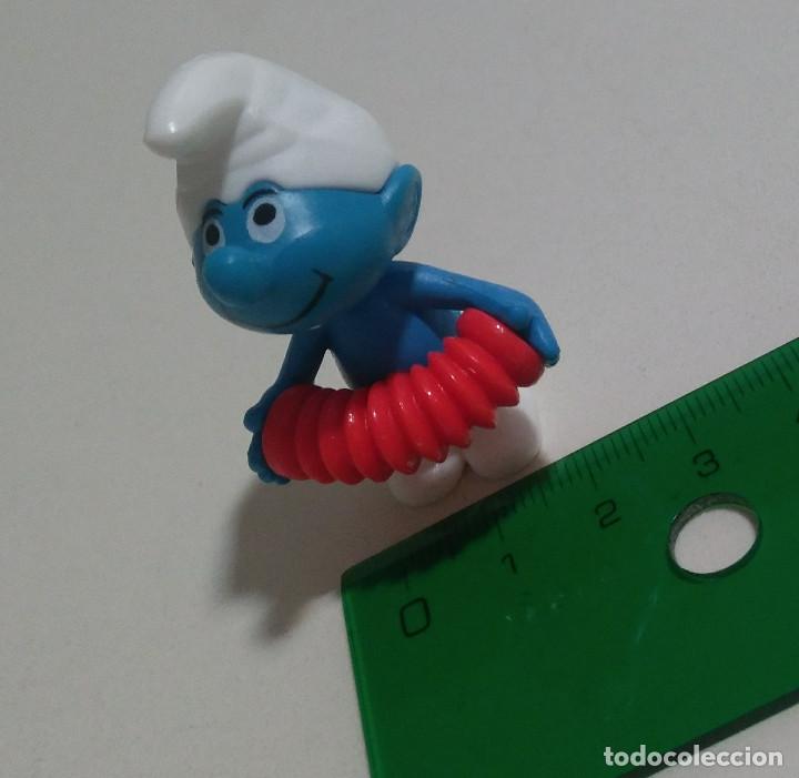 Figuras de Borracha e PVC: pitufo acordeon mu&ntilde;eco musico acordeionista smurf montable figurita a&ntilde;os 90 pitufito musica
