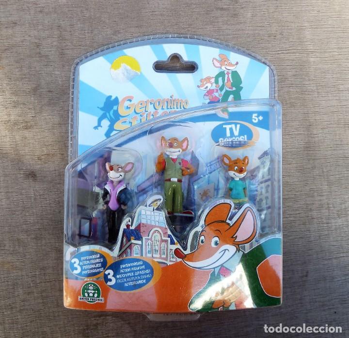 Figuras de Goma y PVC: Blister 3 personajes Geronimo Stilton. Nuevo!!