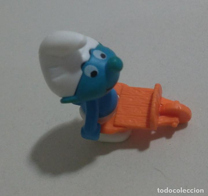 Kinder Figures: figura kinder pitufo smurf montable figurita mu&ntilde;equito antiguo pitufito gorro carrito