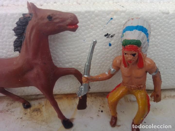 Figuras de goma y PVC: Indio y caballo de comansi - Foto 1