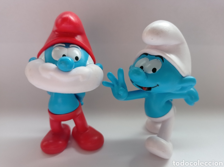 Figuras de goma y PVC: Dos figuras de los Pitufos - Foto 1