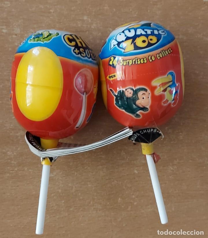 Figuras de Goma y PVC: 2 HUEVOS SORPRESA AQUATIC ZOO CHUPA CHUPS PRECINTADOS