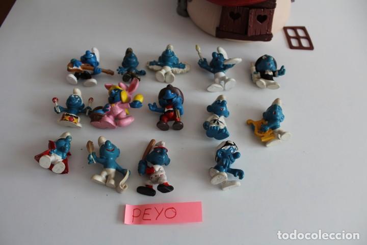Figuras de goma y PVC: CASA PITUFOS CON 37 PITUFOS - MARCA PEYO Y SIN MARCA - Foto 14
