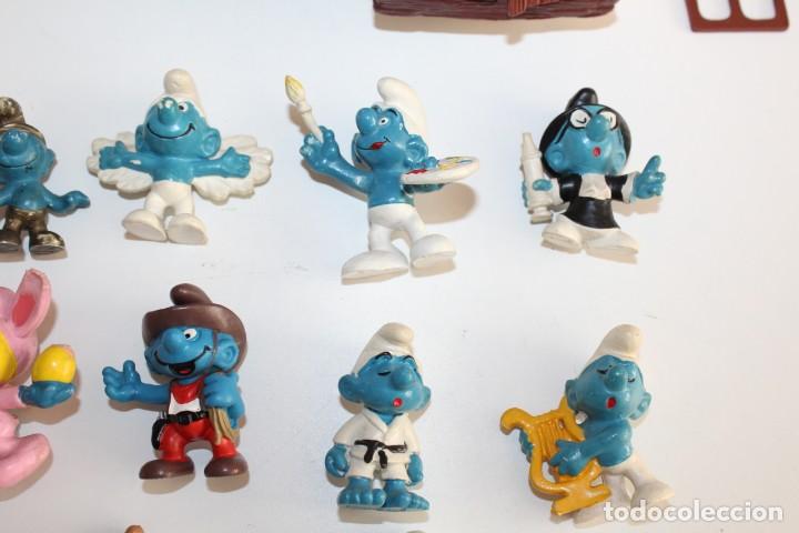 Figuras de goma y PVC: CASA PITUFOS CON 37 PITUFOS - MARCA PEYO Y SIN MARCA - Foto 15