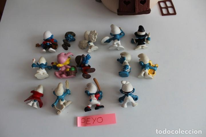 Figuras de goma y PVC: CASA PITUFOS CON 37 PITUFOS - MARCA PEYO Y SIN MARCA - Foto 18