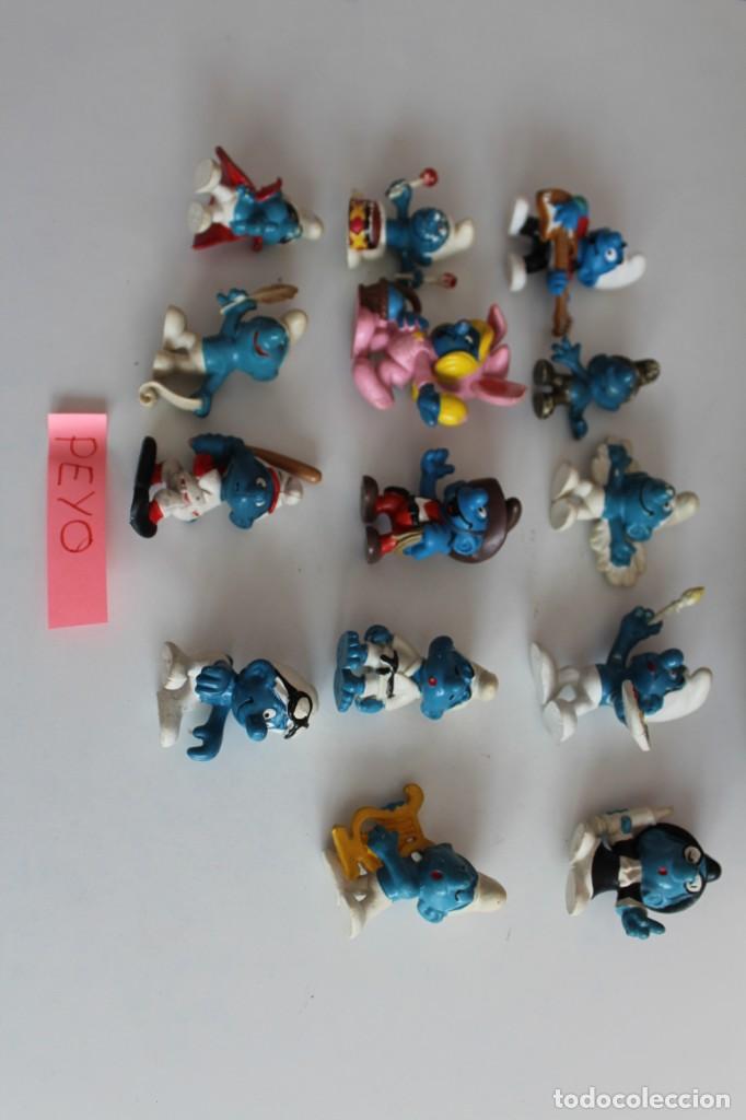 Figuras de goma y PVC: CASA PITUFOS CON 37 PITUFOS - MARCA PEYO Y SIN MARCA - Foto 19