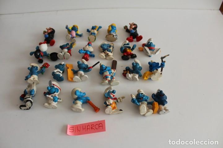 Figuras de goma y PVC: CASA PITUFOS CON 37 PITUFOS - MARCA PEYO Y SIN MARCA - Foto 28