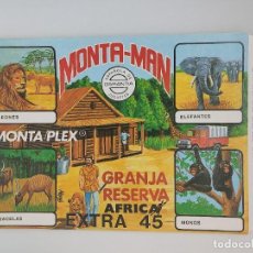 Figuras de Goma y PVC: SOBRE MONTA MAN EXTRA 45 GRAN RESERVA ÁFRICA MONTAMAN MONTAPLEX MONTA PLEX VACIO. Lote 322093993