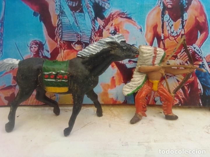 Figuras de goma y PVC: Indio y caballo de comansi - Foto 3