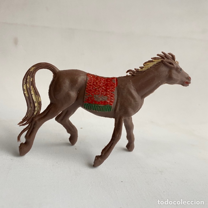 Figuras de goma y PVC: Lote 2 caballos indios de Pech oeste-far west - Foto 3