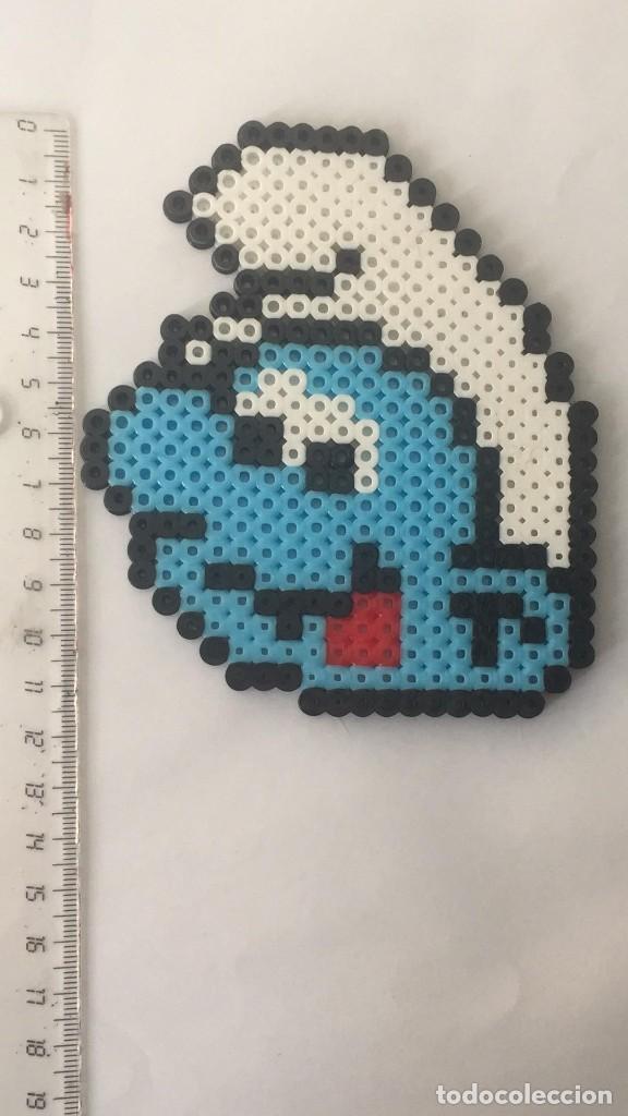 Figuras de Goma y PVC: PITUFO HECHO CON HAMA BEADS
