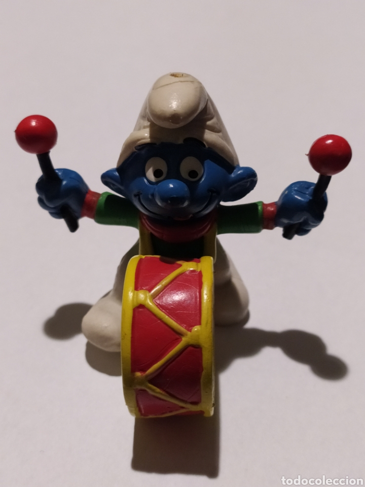 Figuras de goma y PVC: Figura Schleich - Pitufo tocando el tambor - Foto 3