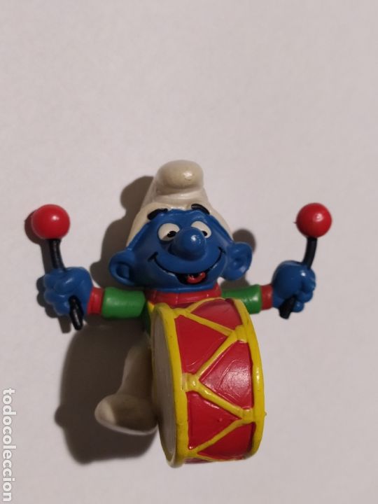 Figuras de goma y PVC: Figura Schleich - Pitufo tocando el tambor - Foto 1
