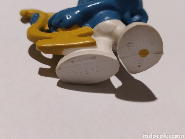 Figuras de goma y PVC: Figura Bully Peyo - Pitufo con arpa - Germany - Foto 4