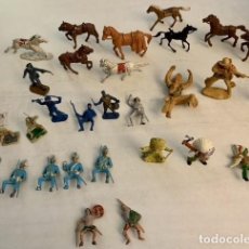 Figurines en Caoutchouc et PVC: LOTE DE 30 FIGURAS - INDIOS, VAQUEROS, SOLDADOS, MEDIEVALES, CABALLOS -. Lote 337411988