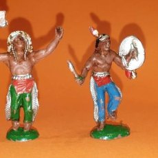 Figuras de Goma y PVC: DOS INDIOS LAFREDO EN PLASTICO, 60 MM, AÑOS 50/60. (TIPO REAMSA, JECSAN)
