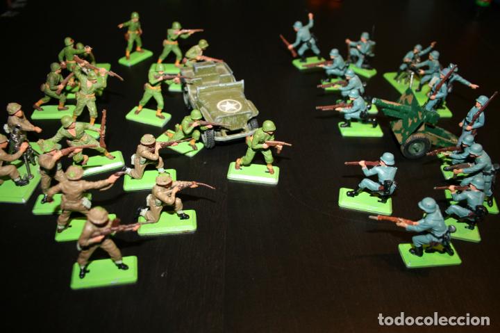 Figuras de Goma y PVC: britains deetail 110 combate 2&ordf; Guerra Mundial ej&eacute;rcitos americano, brit&aacute;nico y alem&aacute;n con morteros