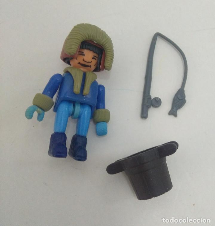 Kinder &Uuml;berraschung: kinder esquimales ferrero mu&ntilde;eco nieve mini figura nieve ca&ntilde;a pescar pesca pez cubo