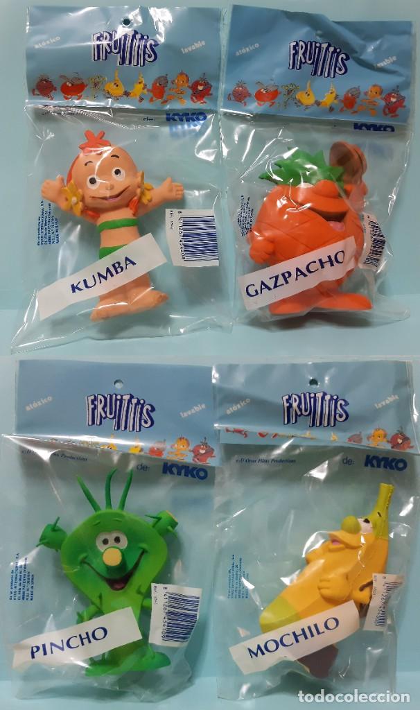 Figuras de Goma y PVC: LOS FRUITIS 1990 - MARCA KYKO - SIN USO - DESCATALOGADAS - COLECCION COMPLETA FIGURAS CHIFLES GOMA
